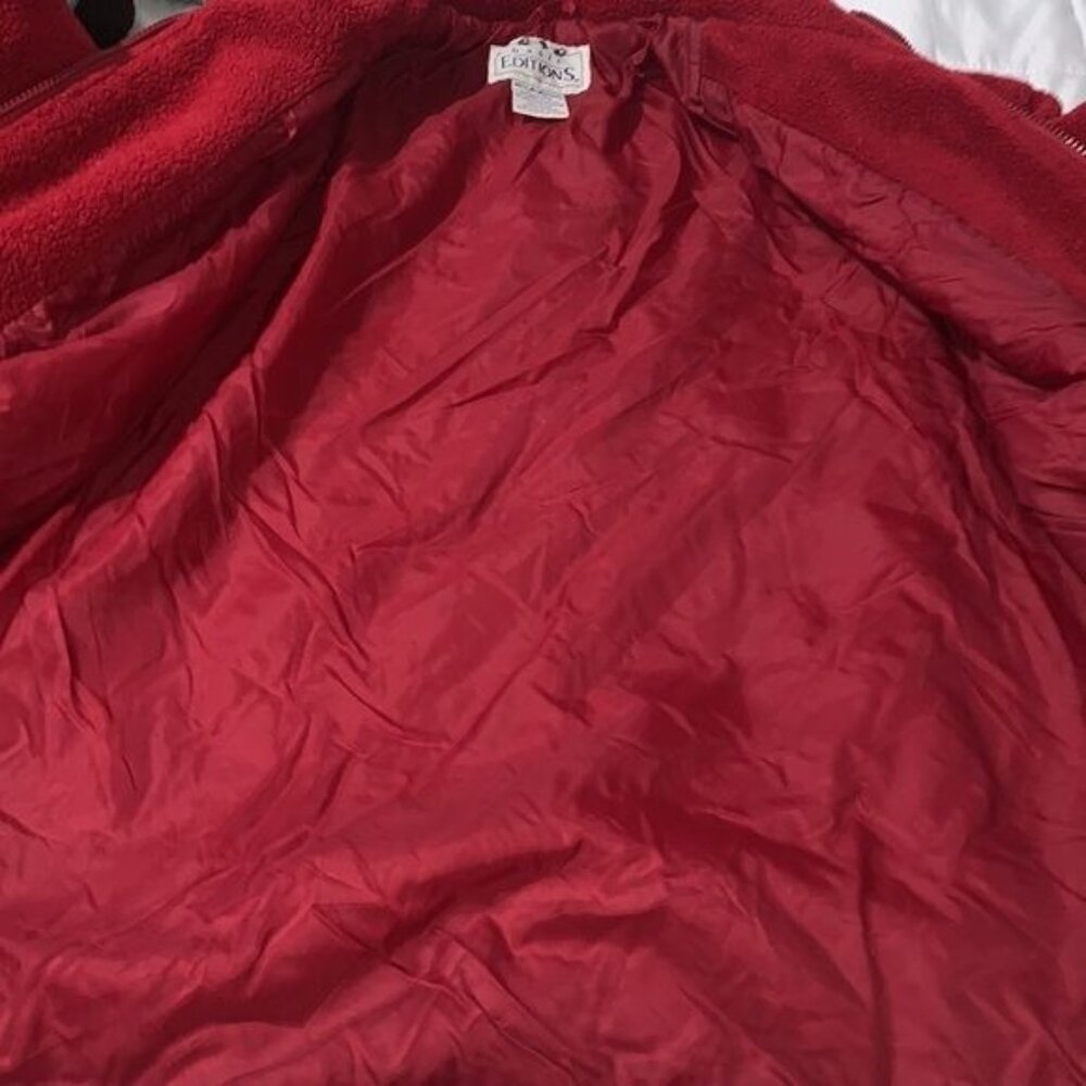 Vintage Basic Editions Red Fleece Jacket Medium - image 7